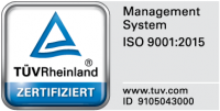 Zertifizierungszeichen TÜV ISO 9001.2015